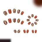 Champagne gold leopard print nails