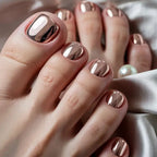 24 pcs Rose gold Toes nails
