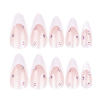 Sparkling diamond French nails