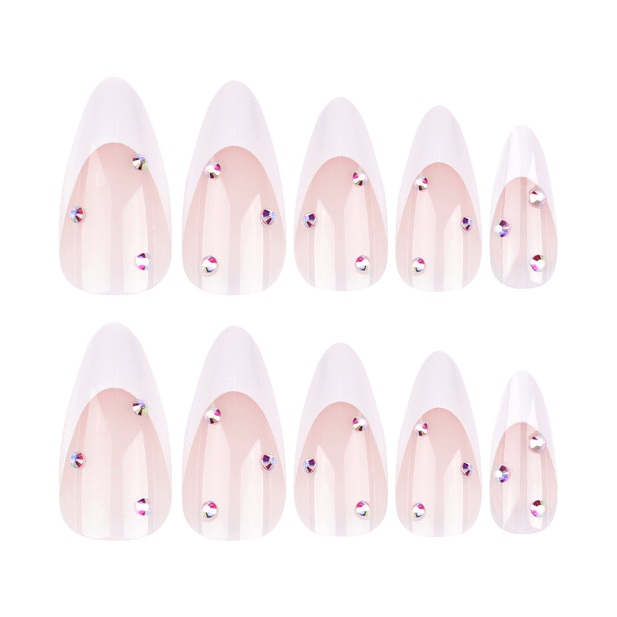 Sparkling diamond French nails