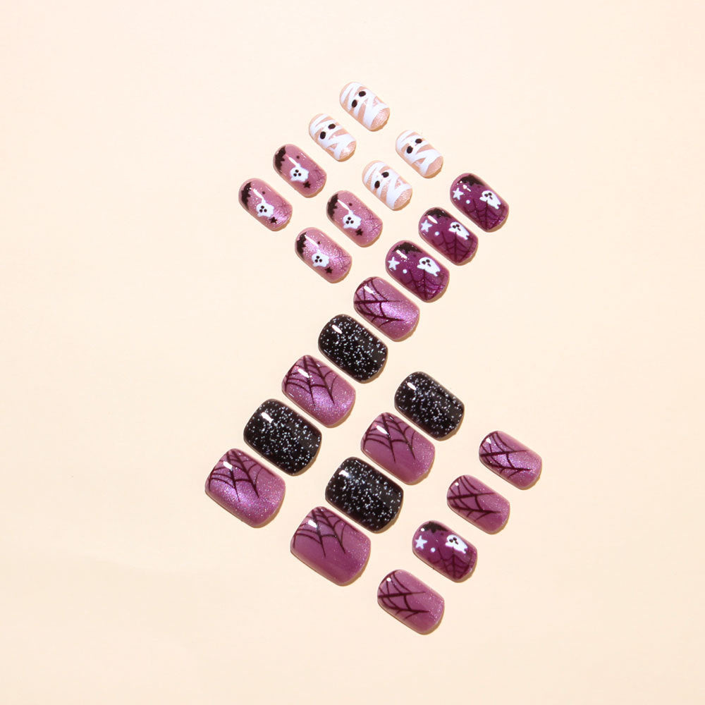 Purple spider nails