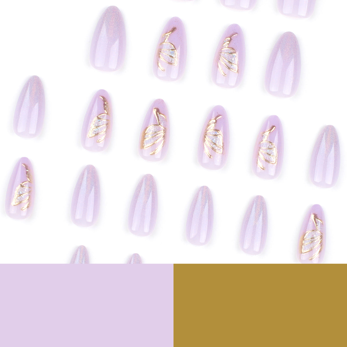 Purple butterfly-shaped nails