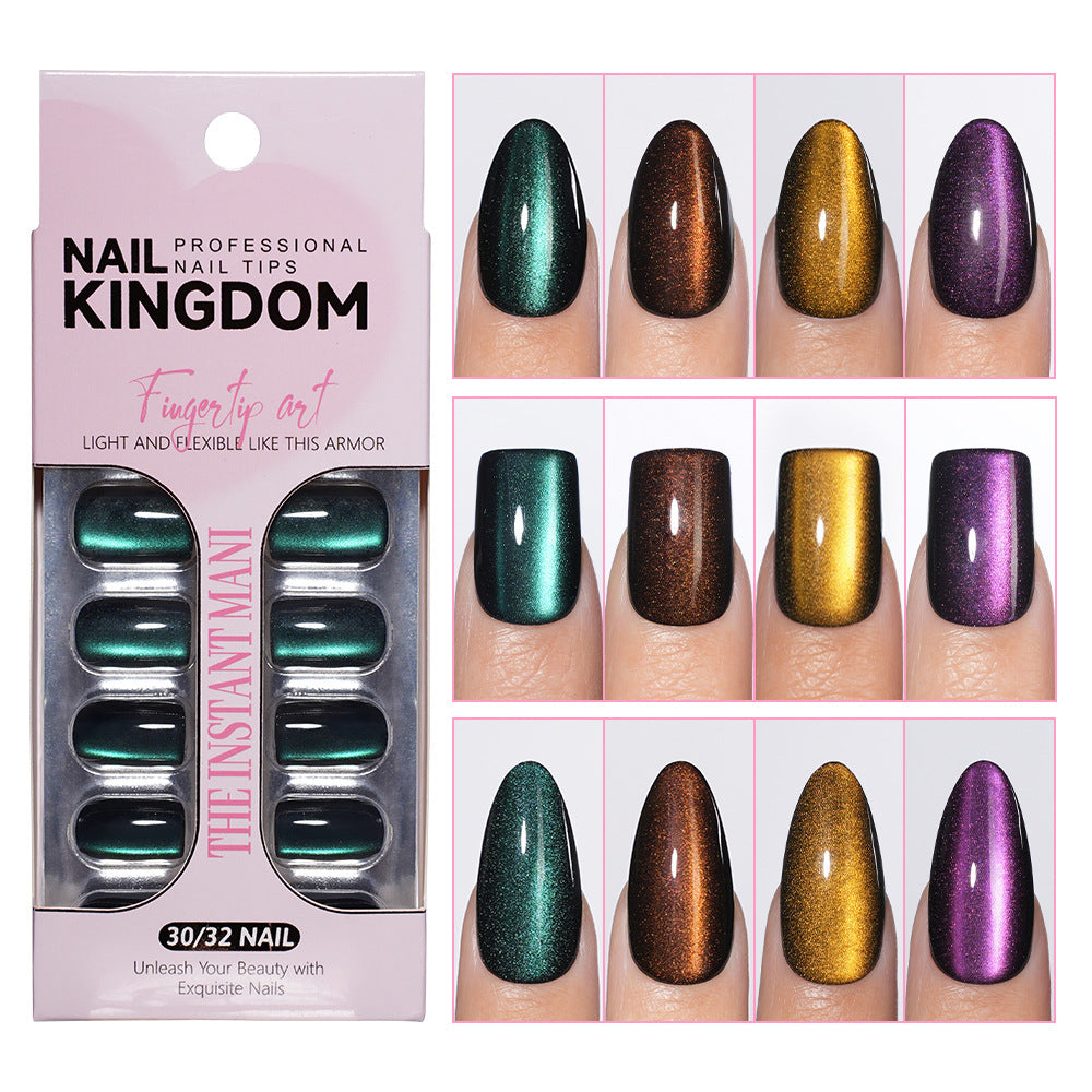30 pcs Cat eye solid Almond Nails YS-516 set1