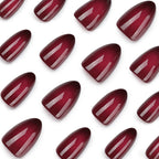 Red Ombre Almond Long Press On Nails