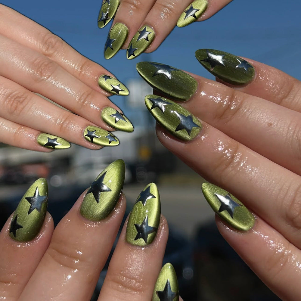 Olive green nails