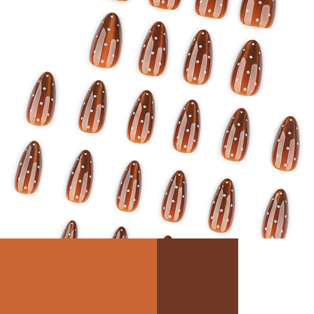 Polka dot cat's eye nails