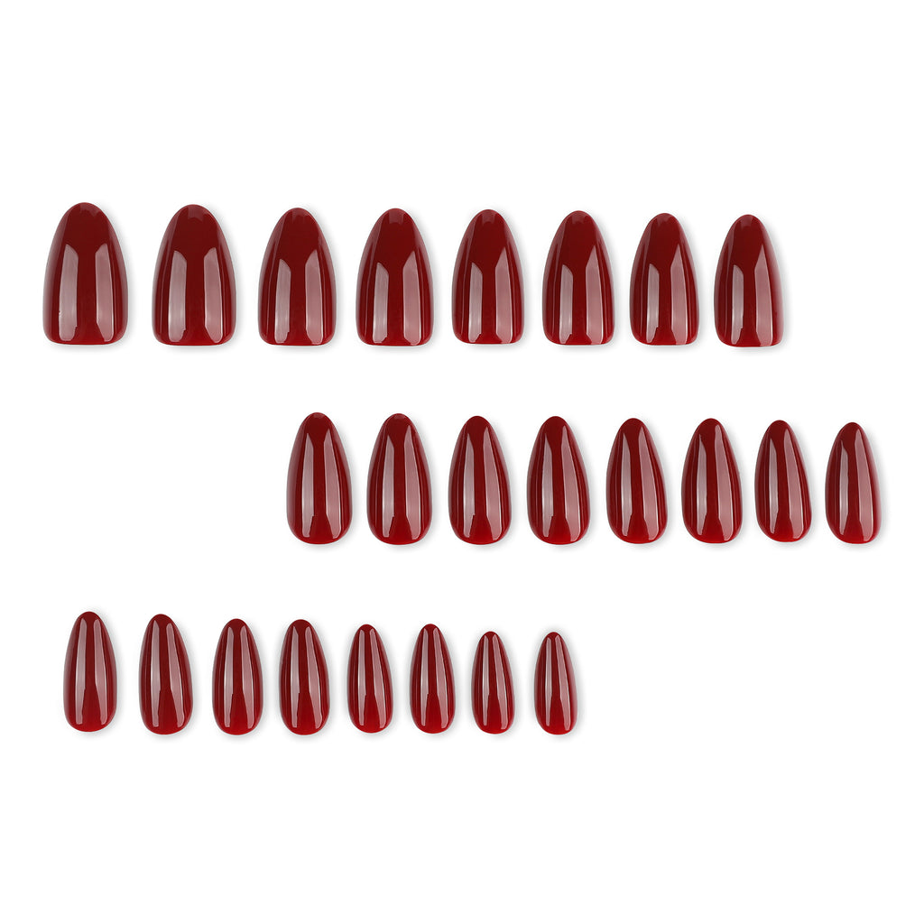 Almond wine red nails