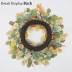 24 inch Simulation of rose autumn leaves flower wreath for door hanging courtyard front porch decoration