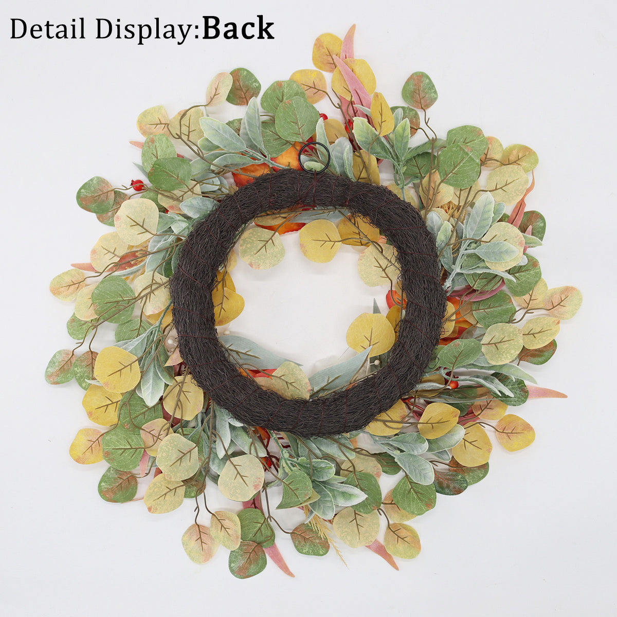 24 inch Simulation of rose autumn leaves flower wreath for door hanging courtyard front porch decoration