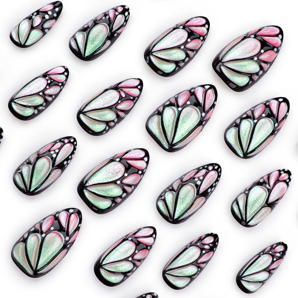 Pearlescent powder gradient nails