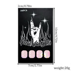 24pcs Short Oval sleeves light Purple French flowers Nails