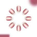 Pinkish-purple French nails