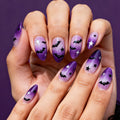 Gradient black bat nails