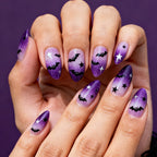 Gradient black bat nails