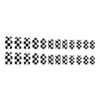 24pcs Short Square black-white striped Nails