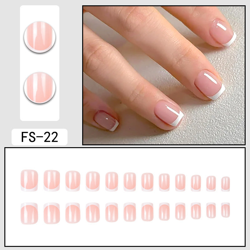 24pcs French style short&simple Design nails
