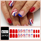 American Flag Independence Day Red&blue Stripes Nails