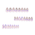 Purple phoenix-tailed flower nails