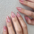Peach pink nails
