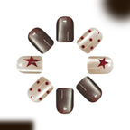 Polka dot five-pointed star nails