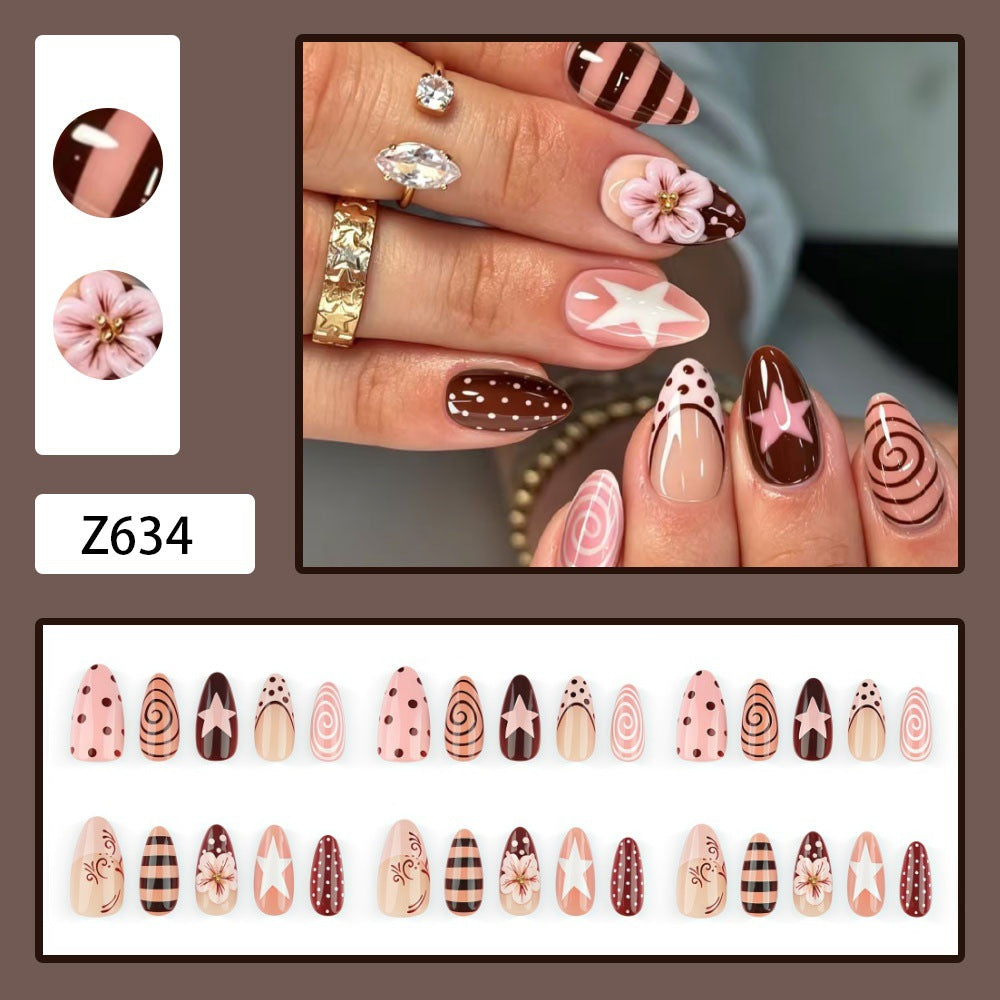 Colorful flower nails