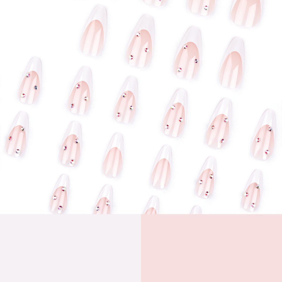 Sparkling diamond French nails