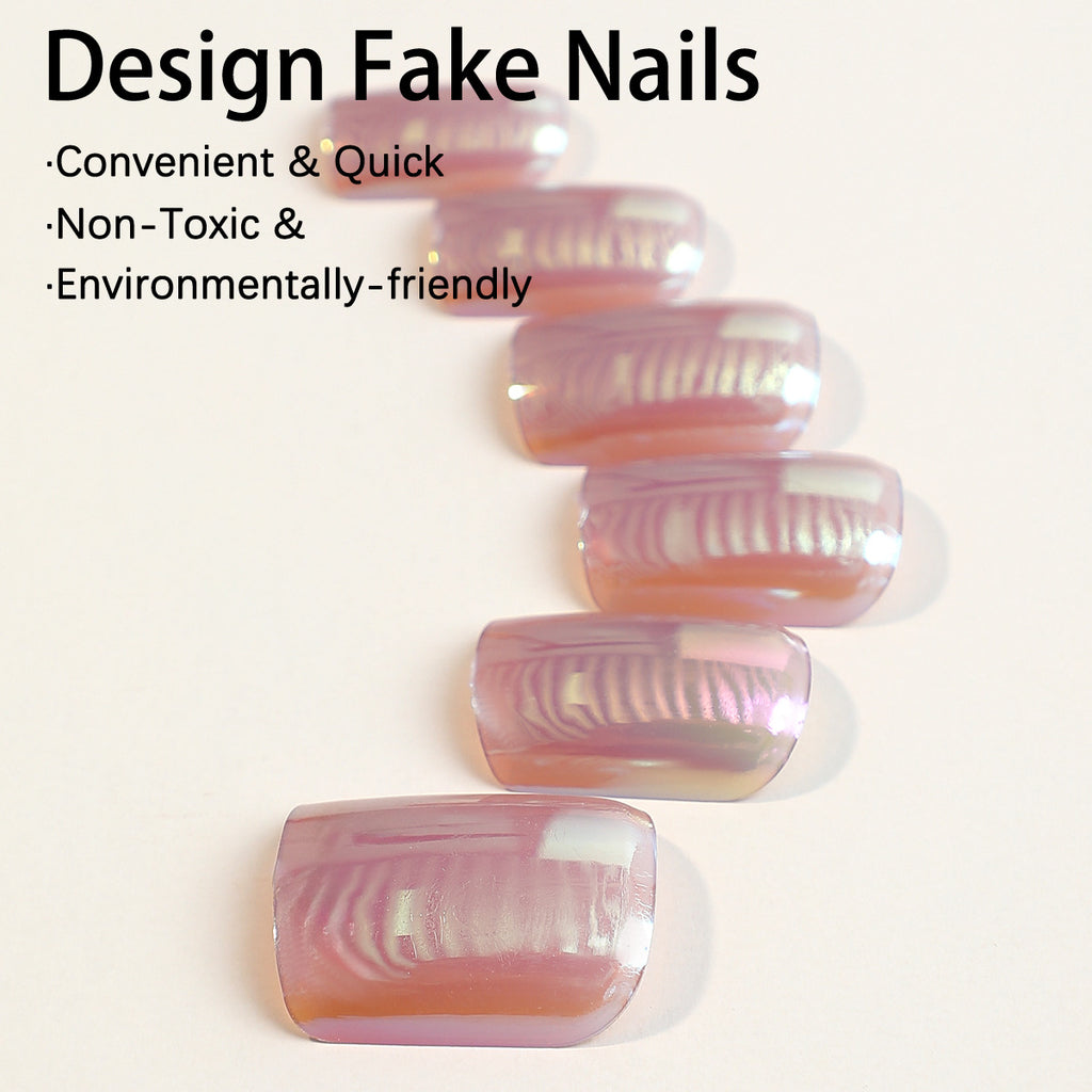 24pcs Short skin color fashion style Nails