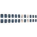 24pcs Blue short Oval Nails