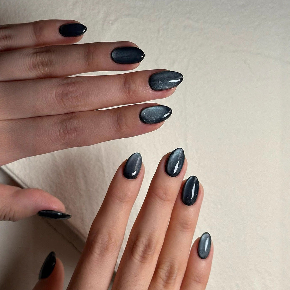 30pcs Black Cat Eye Starry Sky Press on nails
