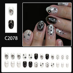 Silver polka dot nails