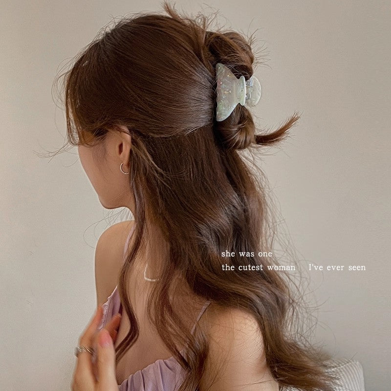 Studded Star Shark Clip Hair Accessory for Thin Hair, Cute Back-of-Head Hair Ornament for Women