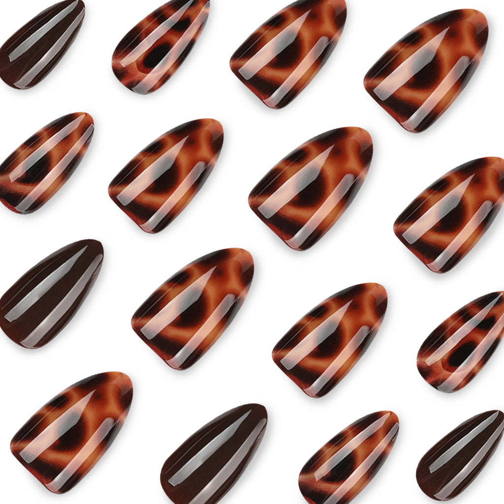 24pcs Leopard Maillard Fall&winter nails