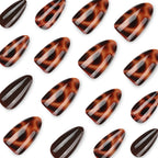 24pcs Leopard Maillard Fall&winter nails