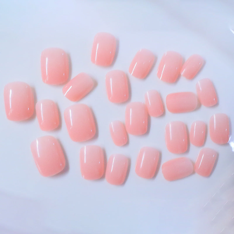 24pcs Pink Short Squoval shape Nails