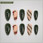 Christmas wreath nails