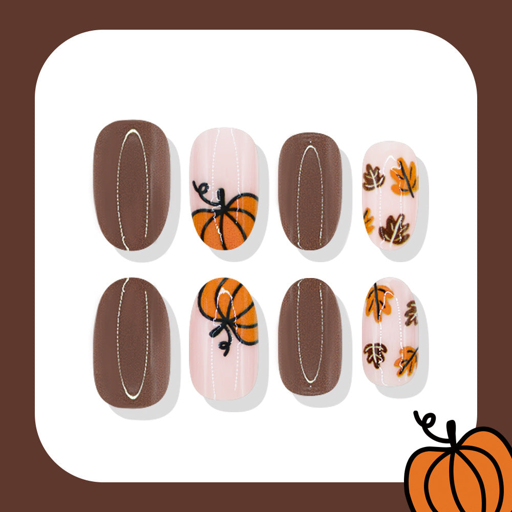 Autumn Maple Pumpkin Brown Nails