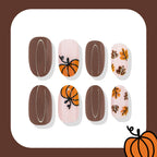 Autumn Maple Pumpkin Brown Nails
