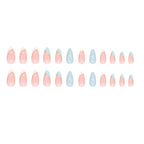 24pcs Sky-blue Almond Nails