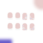 24pcs Short square French-style cute flowers