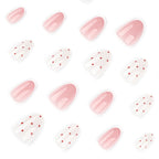 24pcs Best-selling Almond French style polka dots Nails