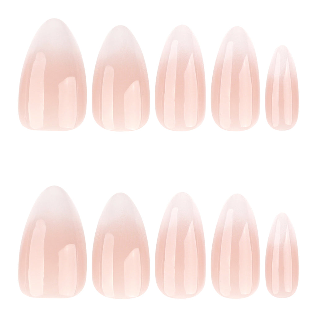 Short Ombre white Almond nails