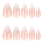 Short Ombre white Almond nails