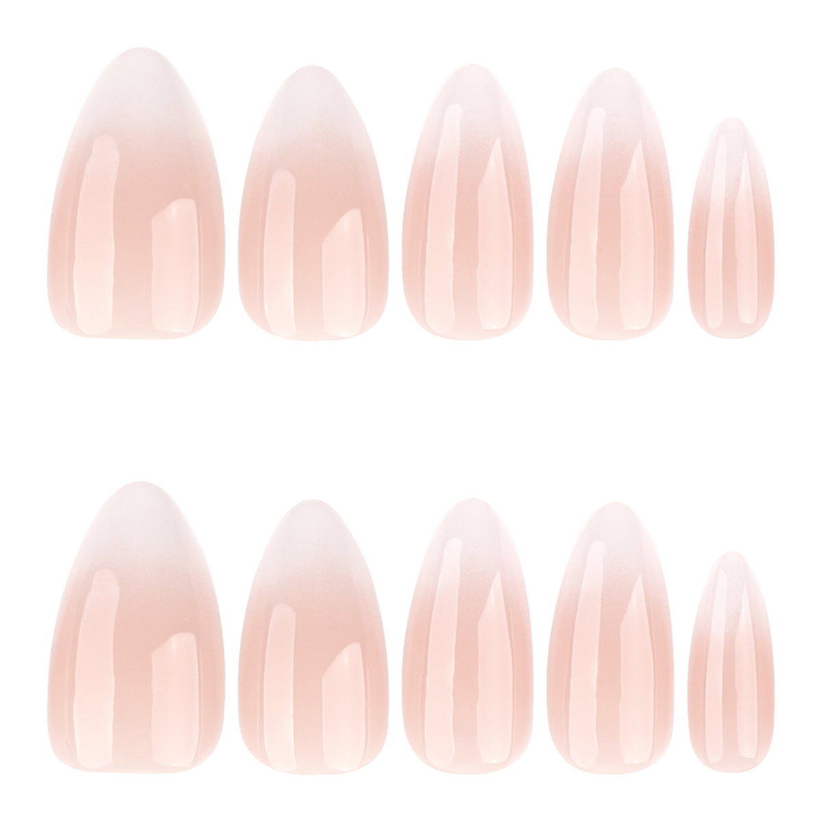 Short Ombre white Almond nails