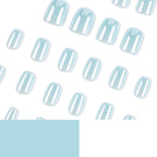 Short square blue nails