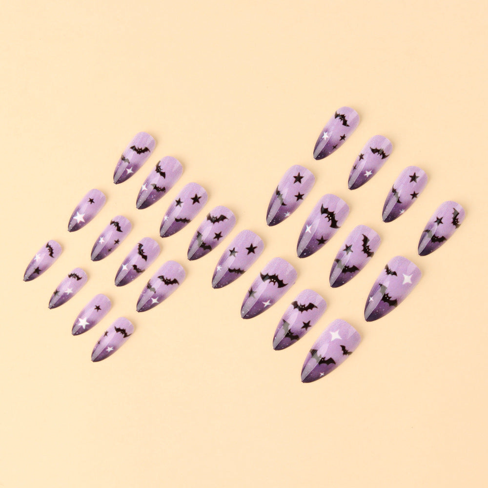 Gradient black bat nails
