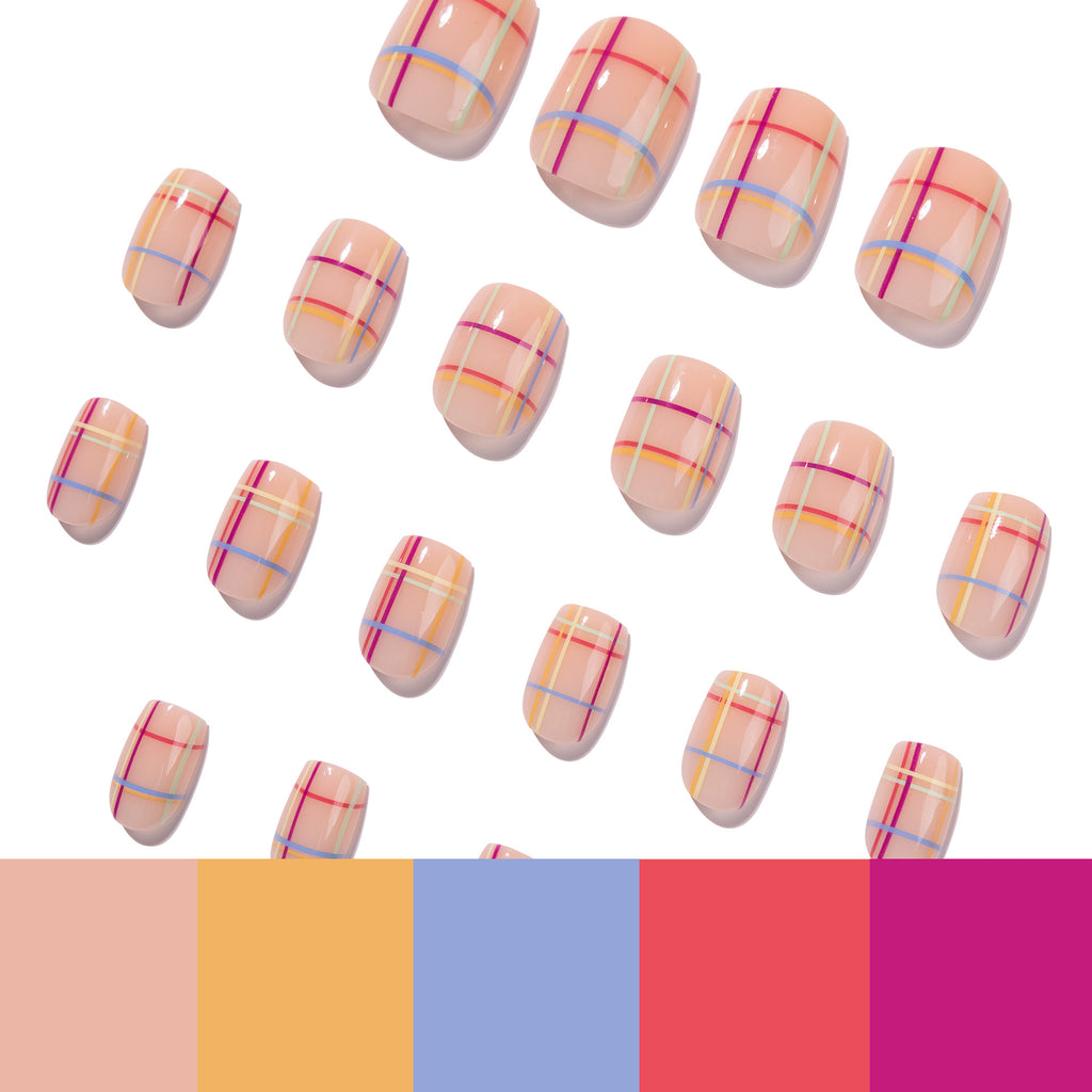 Colorful striped nails