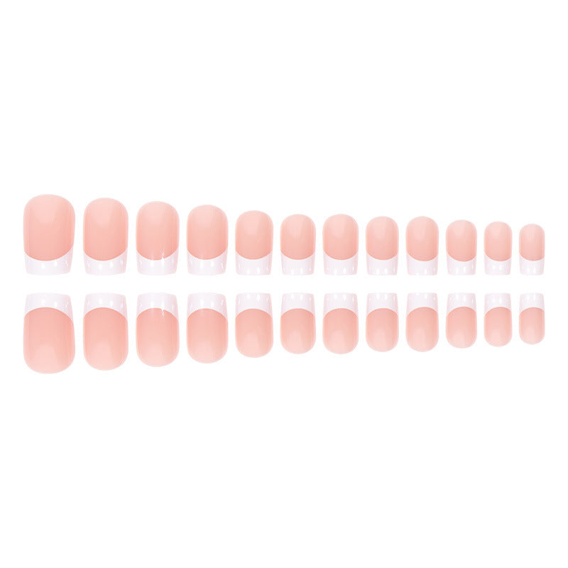 24pcs Square French-style long nail