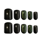 Halloween cat's eye nails