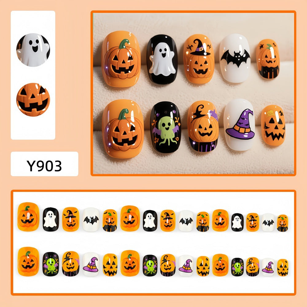 Pumpkin Halloween Nails
