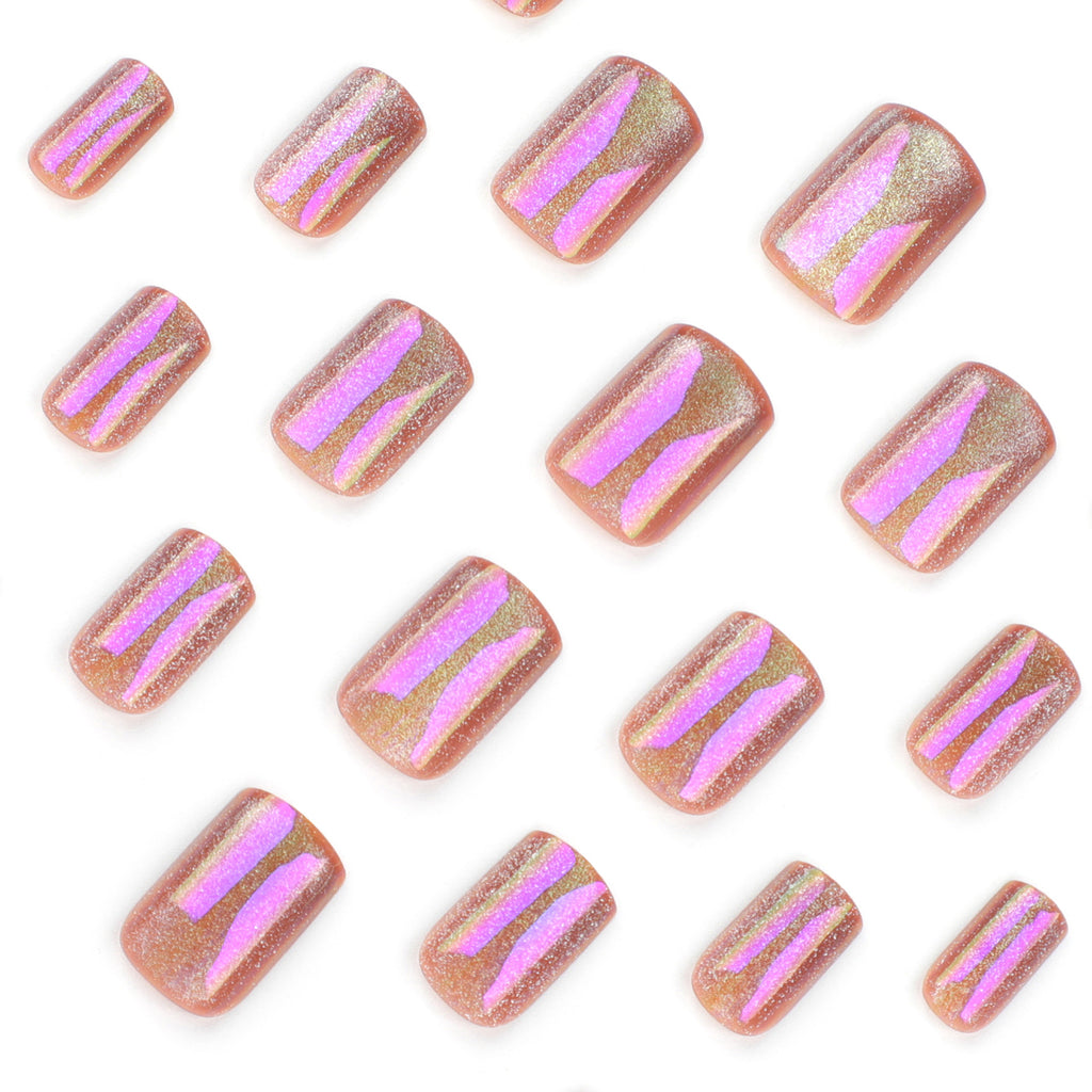 Aurora purple short nails